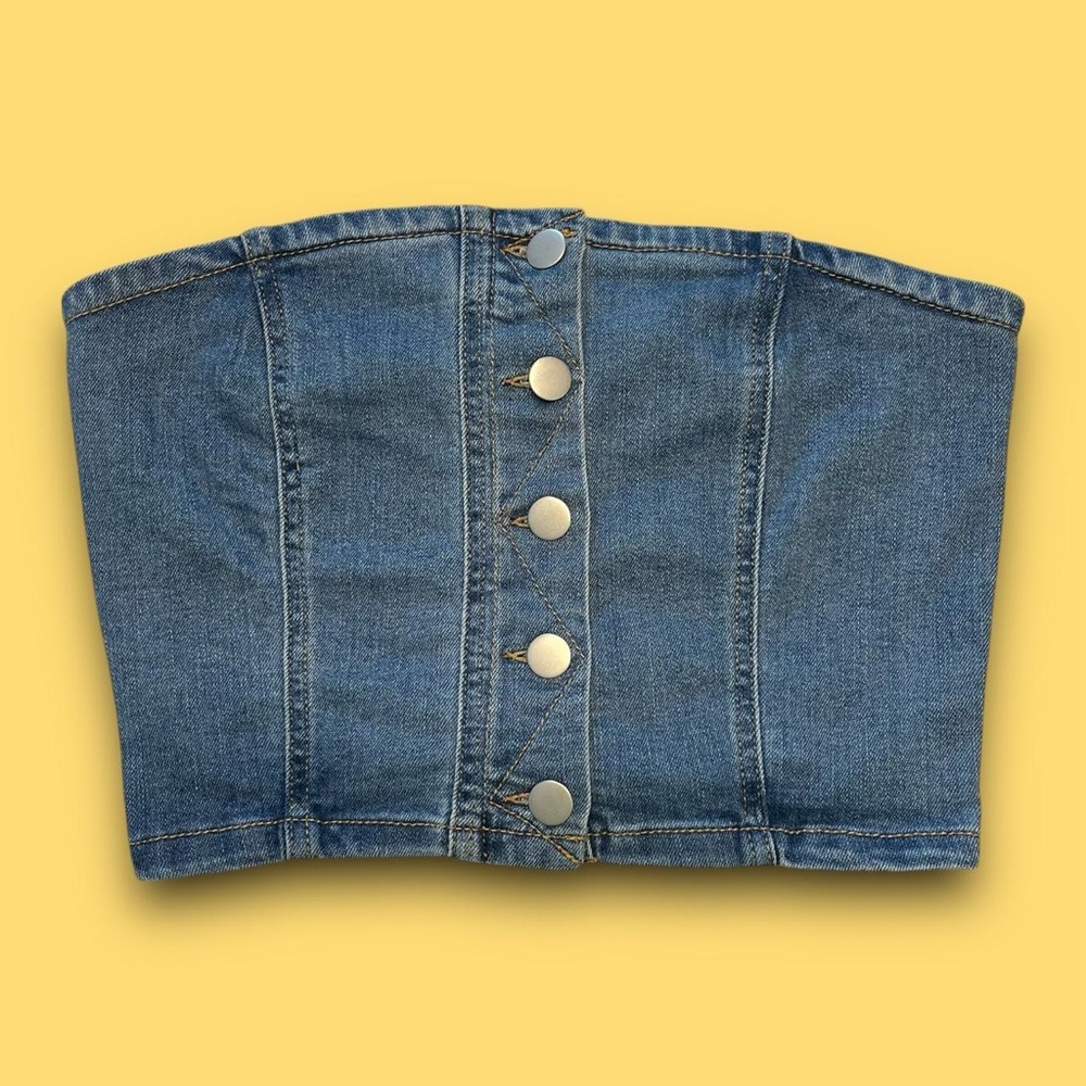 Dylan Ryan Denim Tube Top Size Small Boho Hippie Coastal Cowgirl